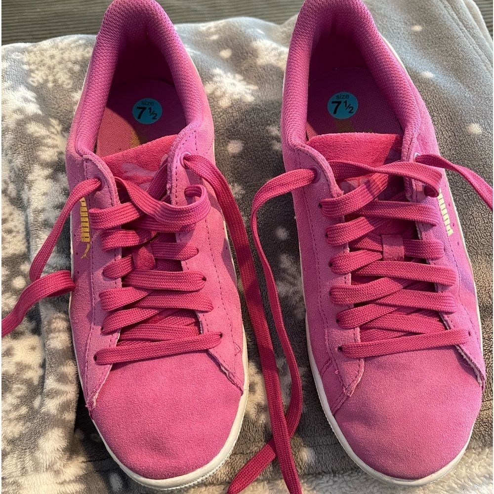 Puma Pink suede women’s sneakers